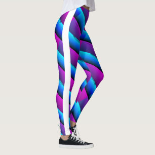 MODERN abstrakt rita i ljusvit lila blått Leggings