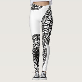 MODERN-abstrakt rita i svartvitt Leggings