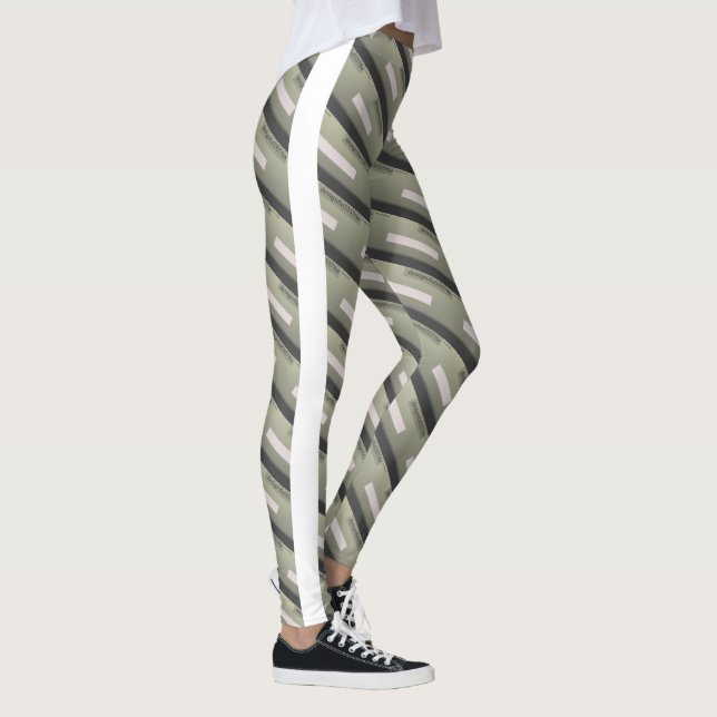 MODERN abstrakt rita i vitt grått Leggings (Höger)