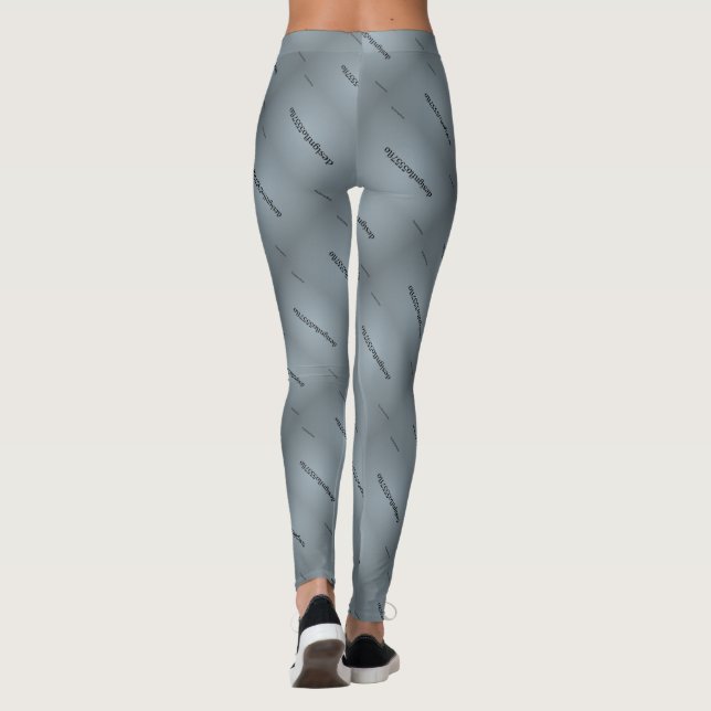 MODERN abstrakt rita i vitt grått svart Leggings (Baksida)