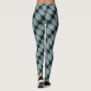 MODERN abstrakt rita i vitt ljus grått grönt Leggings