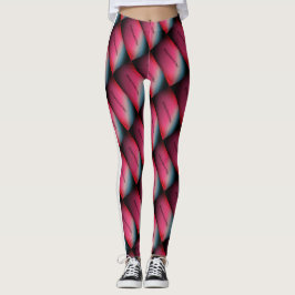 MODERN abstrakt rita i vitt svart rosa av tårblått Leggings