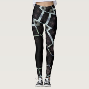 MODERN-abstrakt, rita in-black-grått Leggings