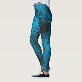 MODERN abstrakt rita in-black-teal blue-mosaic Leggings