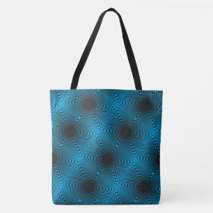 MODERN abstrakt rita in-black-teal blue-mosaic Tygkasse