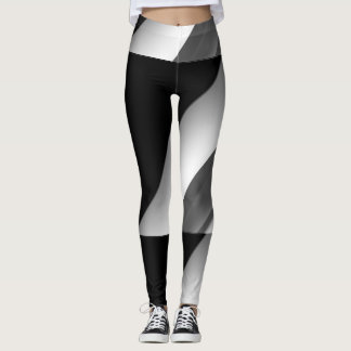 MODERN-abstrakt rita in-black-white-grått Leggings
