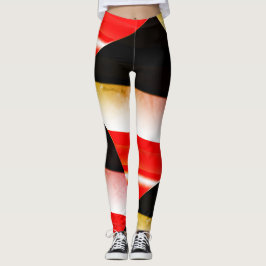MODERN-abstrakt rita in-black-white-red-gult Leggings