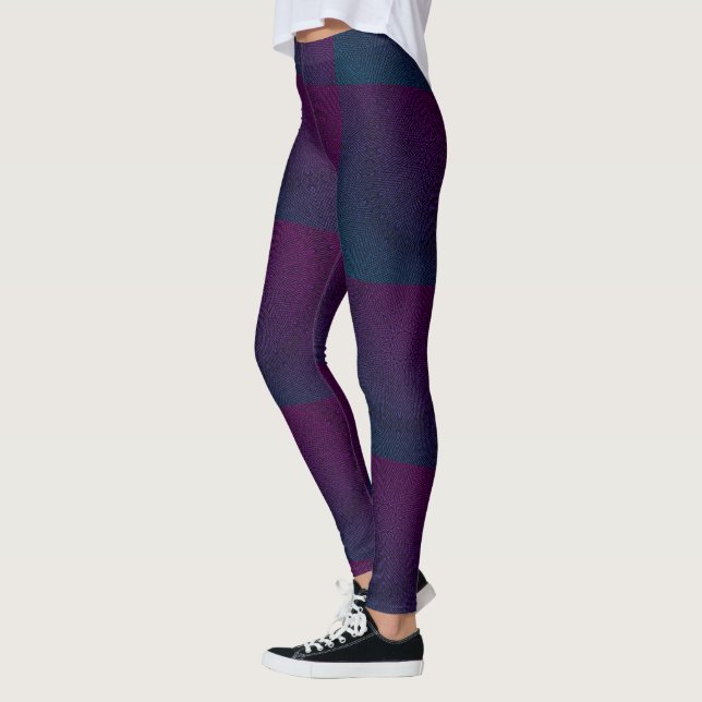 MODERN-abstrakt rita in-deep-blue-lila-mosaic Leggings (Vänster)