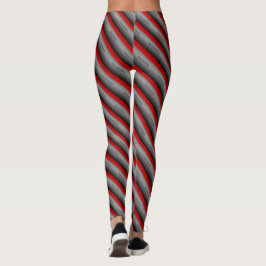 MODERN abstrakt rita in- light grått Red black Leggings