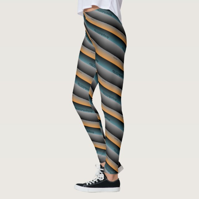 MODERN abstrakt rita in light- grått svart grönt Leggings (Vänster)