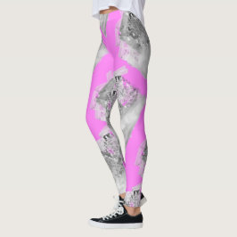 MODERN-abstrakt rita in light-rosa-grått Leggings