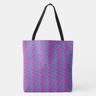 MODERN-abstrakt rita in light-rosa-lila-blue Tygkasse