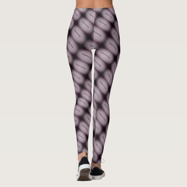MODERN abstrakt rita in- white grått black rosa Leggings (Baksida)