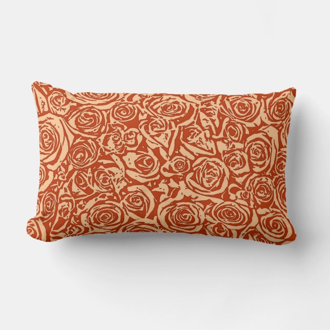 Modern Abstrakt Ro Mönster, Mandarin-Orangen Lumbarkudde (Framsida)