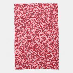 Modern Abstrakt Ro Mönster, Ro Red och Rosa Kökshandduk