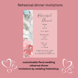 Modern Abstrakt  Ro och Wildblomma Bröllop Inbjudningar