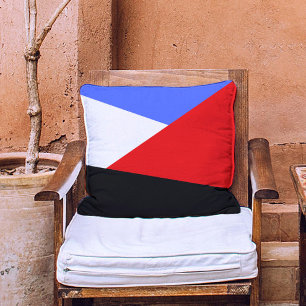 Modern Abstrakt Röd blå svart och vit estetisk Kudde