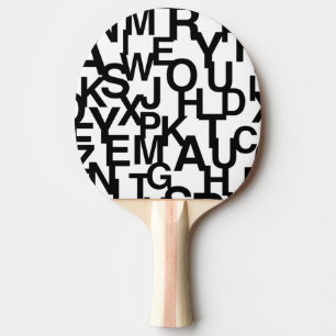Modern, abstrakt, rörig mönster med brev pingisracket