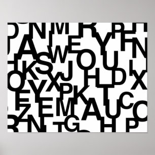 Modern, abstrakt, rörig mönster med brev poster