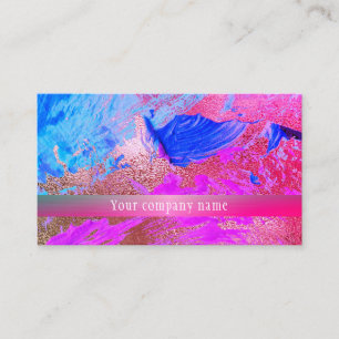 Modern abstrakt rosa blue metall-affärskort visitkort