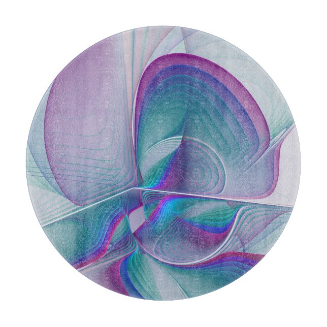 Modern Abstrakt Rosa Blue Turquise Fractal Art (Framsidan)
