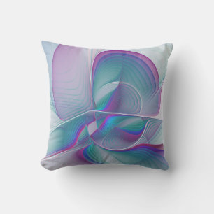 Modern Abstrakt Rosa Blue Turquise Fractal Art Kudde