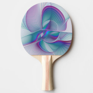 Modern Abstrakt Rosa Blue Turquise Fractal Art Pingisracket
