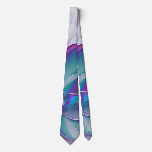 Modern Abstrakt Rosa Blue Turquise Fractal Art Slips (Framsida)