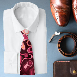Modern Abstrakt Rosa Burgundy Mönster Slips