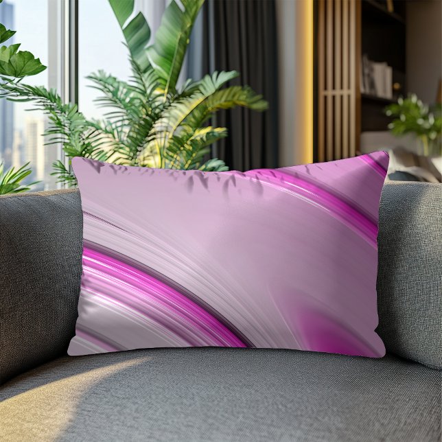 Modern Abstrakt Rosa Fraktal Prydnadskudde (Skapare uppladdad)