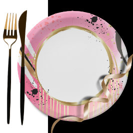Modern Abstrakt Rosa Guld Black Retro Party Roligt