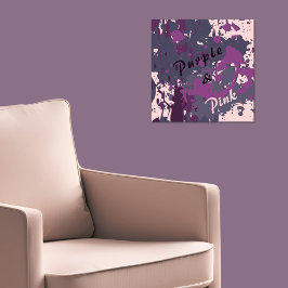 Modern Abstrakt Rosa Lila Vector Paint Splatter Poster