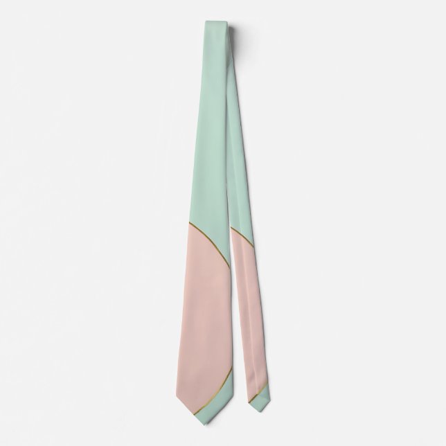 Modern Abstrakt Rosa Mint Kollektion Slips (Framsida)