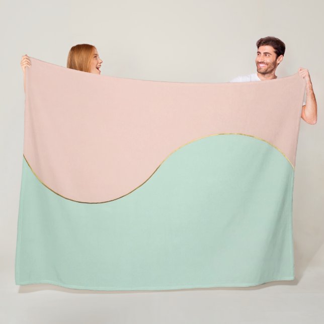 Modern Abstrakt Rosa Mintgrön Kollektion Fleecefilt (På plats)