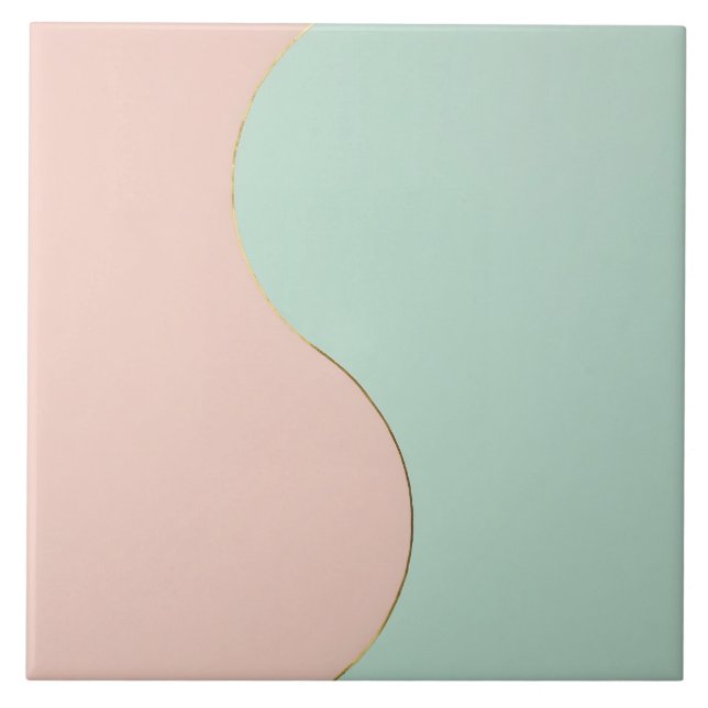 Modern Abstrakt Rosa Mintgrön Kollektion Kakelplatta (Framsidan)