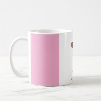 Modern abstrakt rosa och vit personlig kopia kaffe kaffemugg