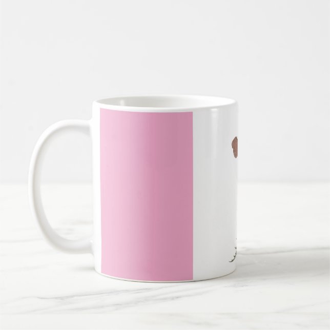 Modern abstrakt rosa och vit personlig kopia kaffe kaffemugg (Vänster)