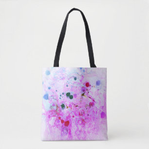 Modern Abstrakt Rosa Red Lila Blue Grönt Tygkasse