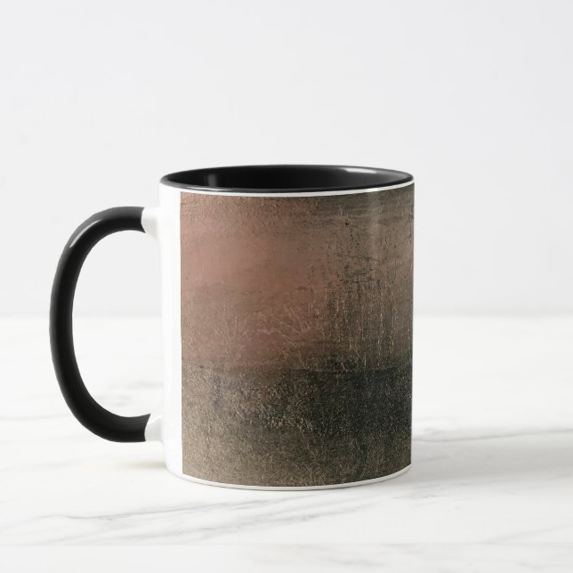 Modern Abstrakt Rosa Svart Guld Grunge Mugg (Vänster)