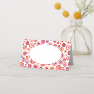 Modern Abstrakt Rosa Watercolor Circles Placeringskort