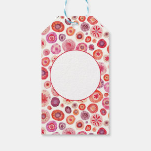 Modern Abstrakt Rosa Watercolor Circles Presentetikett