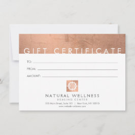 Modern Abstrakt RoseGold Hälsa Gift-certifikat