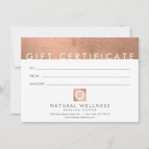 Modern Abstrakt RoseGold Hälsa Gift-certifikat