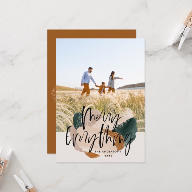 Modern abstrakt roust 1 bild Jul-helgdag Ann Inbjudningar (Fram/Back In Situ)