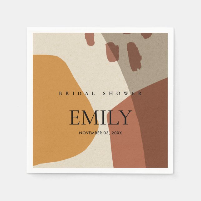 MODERN ABSTRAKT RUST GULT ARTISTIK MÖHIPPA PAPPERSSERVETT (Framsidan)