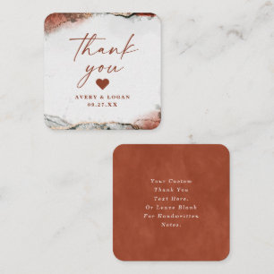 Modern Abstrakt Rust Orange Fall Wedding Tack Anteckningskort