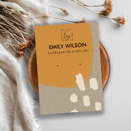 MODERN ABSTRAKT RUST ORANGE KRAFT EARRING VISNING VISITKORT