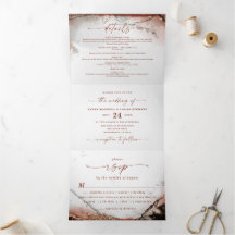 Modern Abstrakt Rustic Orange & Grått Fallbröllop