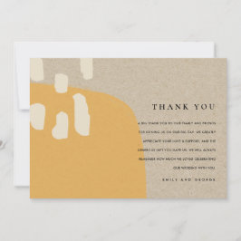 MODERN ABSTRAKT RUSTIC ORANGE RUST KRAFT BRÖLLOP TACK KORT