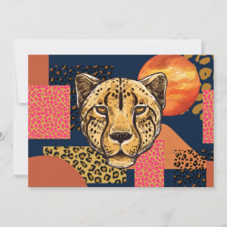 Modern Abstrakt Safari Cheetah Inbjudningar